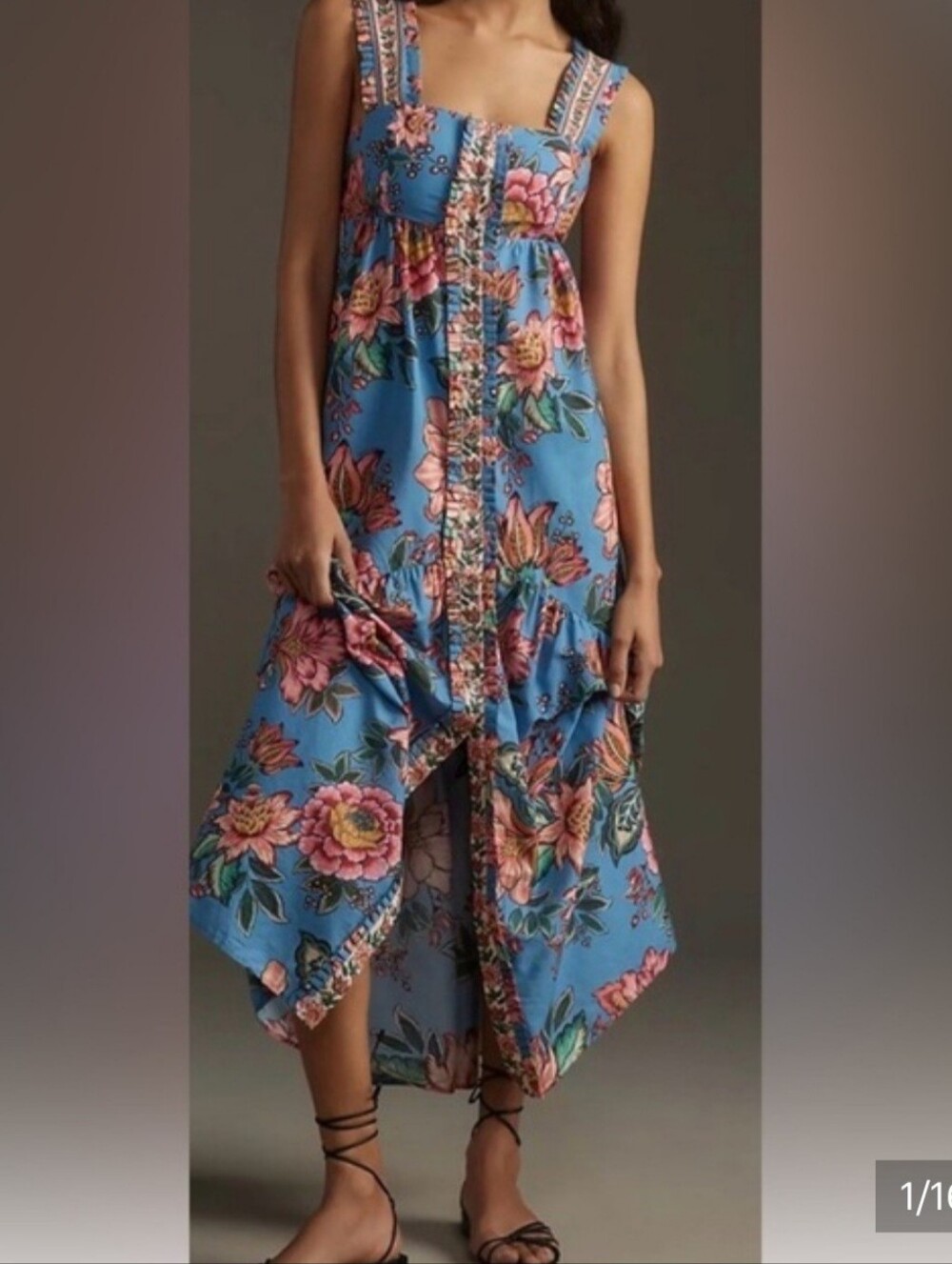 FARM Rio Wonderful Bouquet Blue Floral Maxi Dress